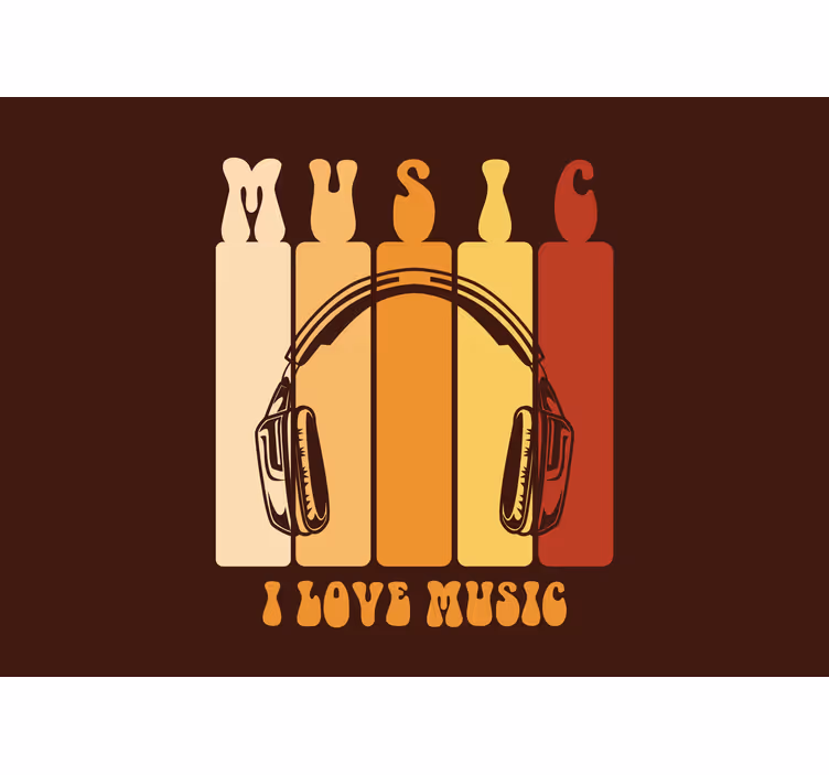 Tapisserie musique écouteurs graphiques - TenStickers