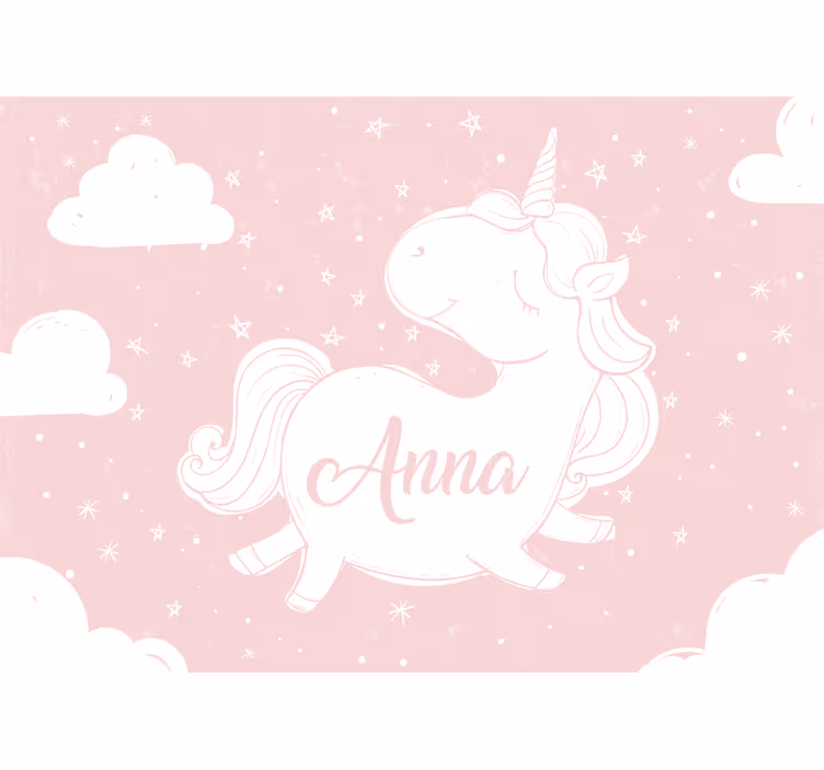 Tapisserie chambre enfant design de licorne ludique - TenStickers