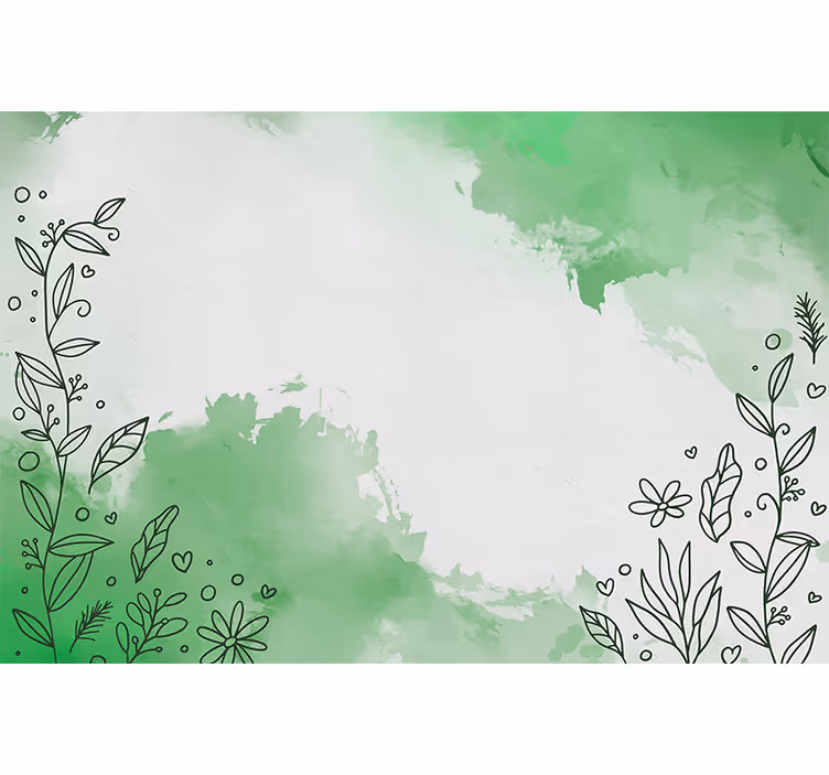 Tapisserie nature art linéaire botanique - TenStickers