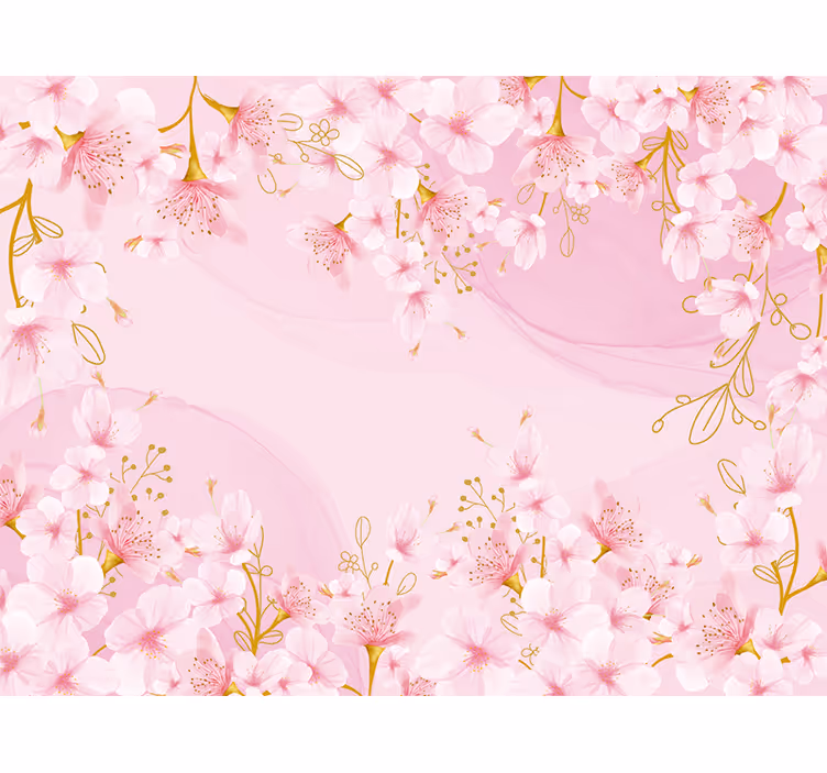 Tapisserie fleur grâce de cerisier - TenStickers