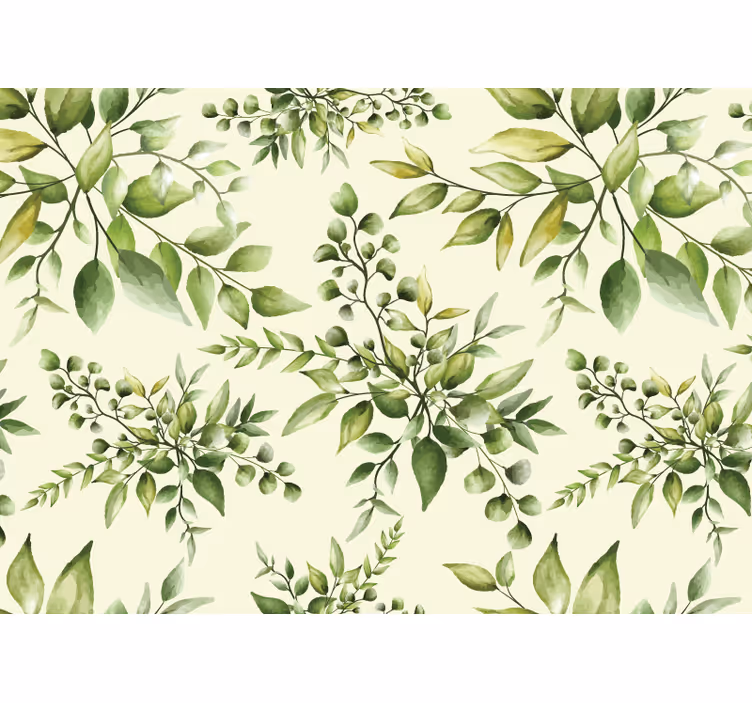 Tapisserie fleur motif verdoyant élégant - TenStickers
