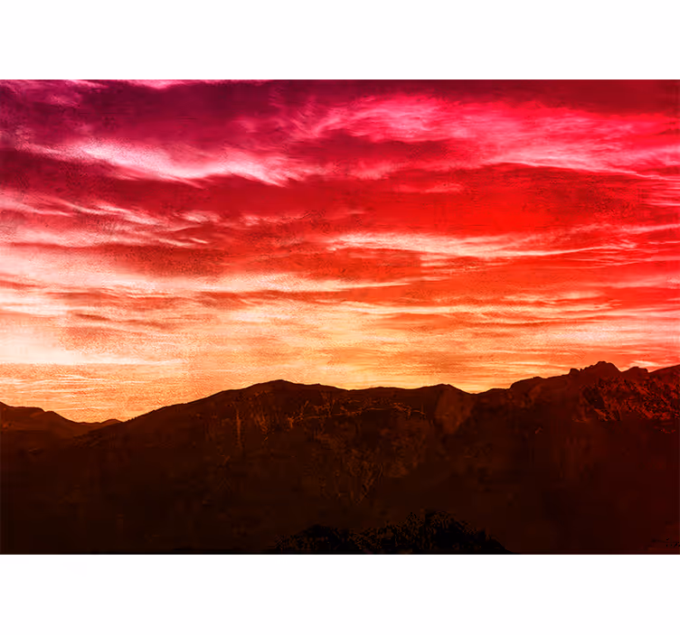 Tapisserie montagne crépuscule royal des montagnes - TenStickers