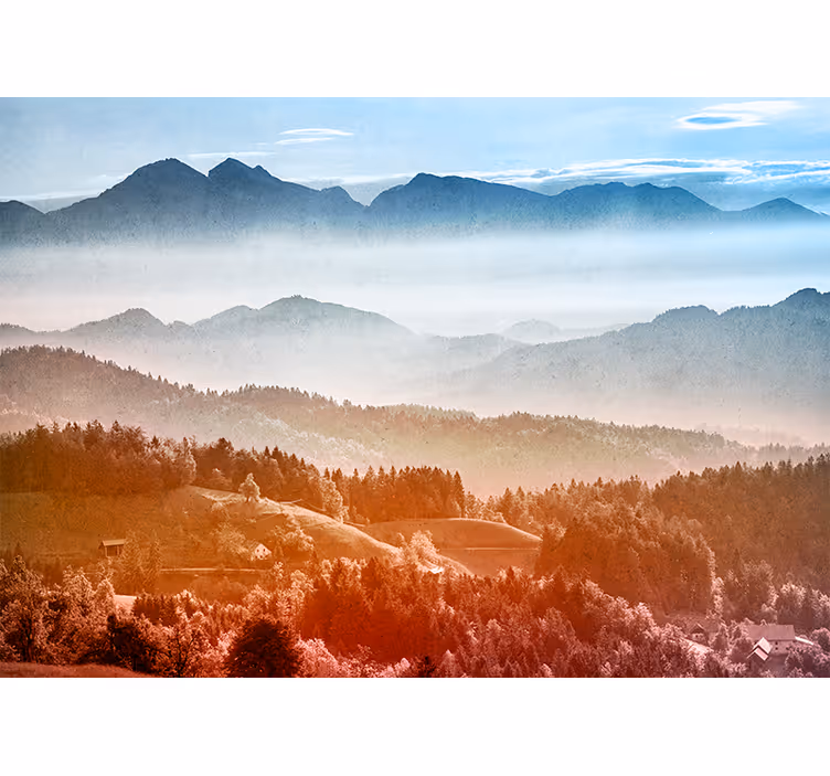 Tapisserie murale paysage nature sauvage montagneuse - TenStickers