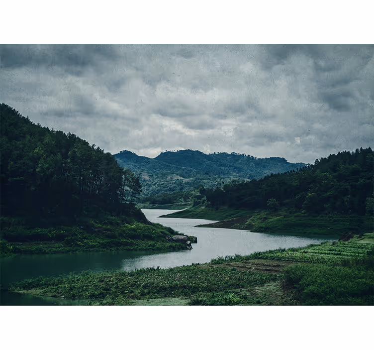 Tapisserie murale paysage cours d'eau serein - TenStickers