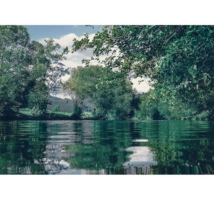 Tapisserie nature paysage de rivière paisible - TenStickers