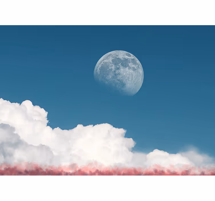 Papier peint chambre ado Pleine lune pendant la journée - TenStickers