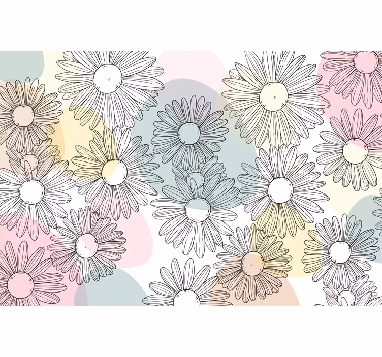 Tapisserie fleur motif floral marguerite - TenStickers