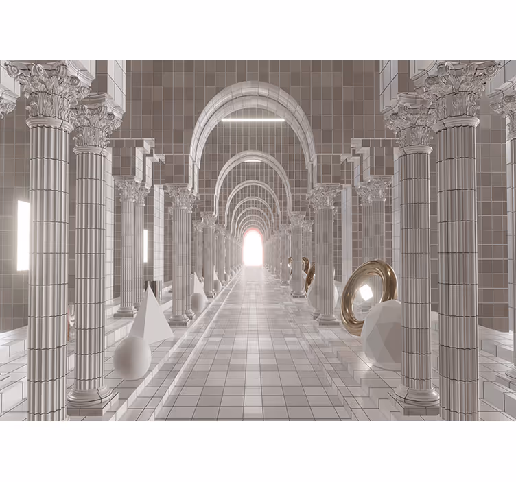 Papier peint 3D Illusion d'optique des colonnes - TenStickers