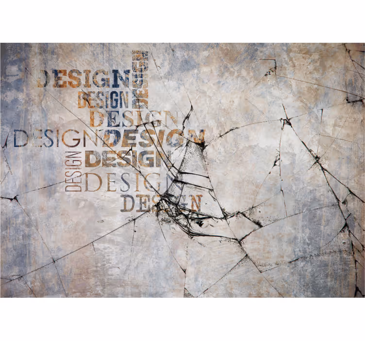 Tapisserie murale abstraite typographie abstraite - TenStickers