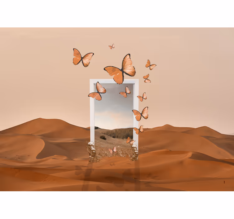 Papier peint mural art classique Paysage désertique surréaliste - TenStickers