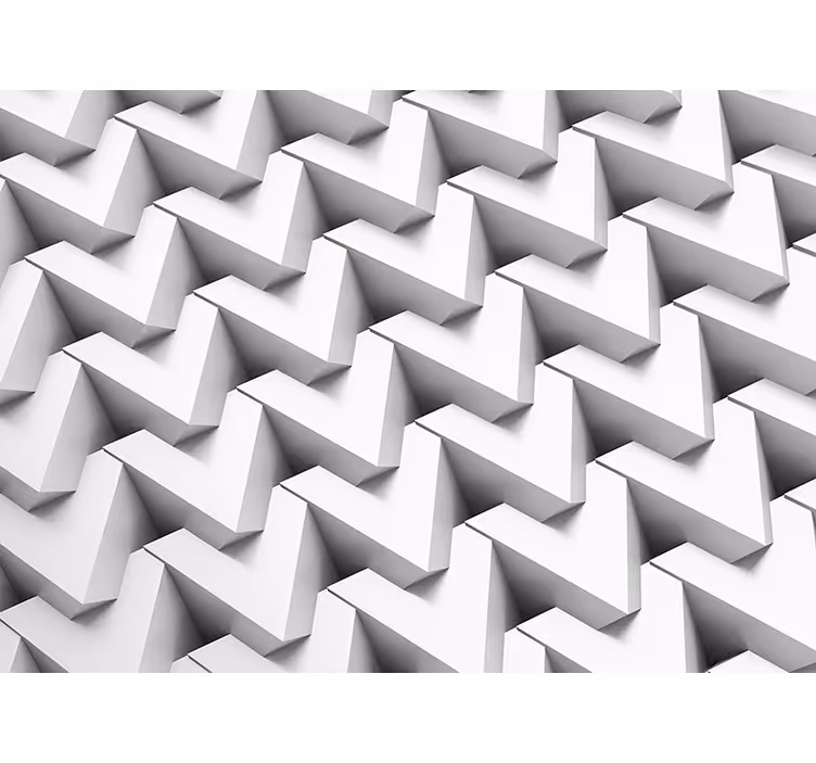 Papier peint 3D Blanc géométrique élégant - TenStickers