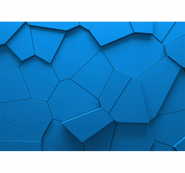 Papier peint 3D Effet 3d de formes géométriques bleues - TenStickers