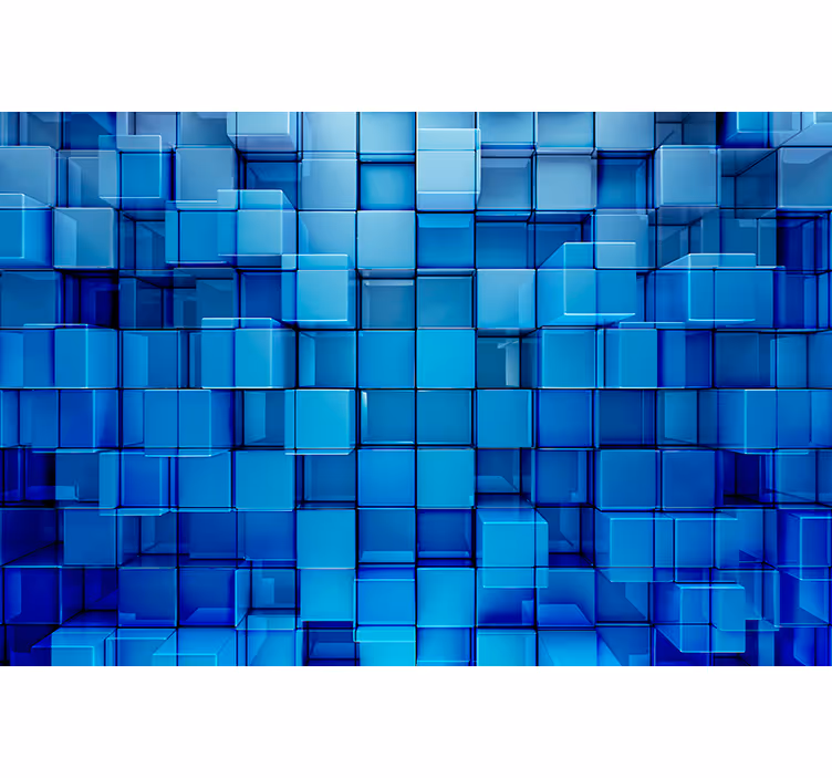 Tapisserie murale abstraite agencement de cubes géométriques - TenStickers