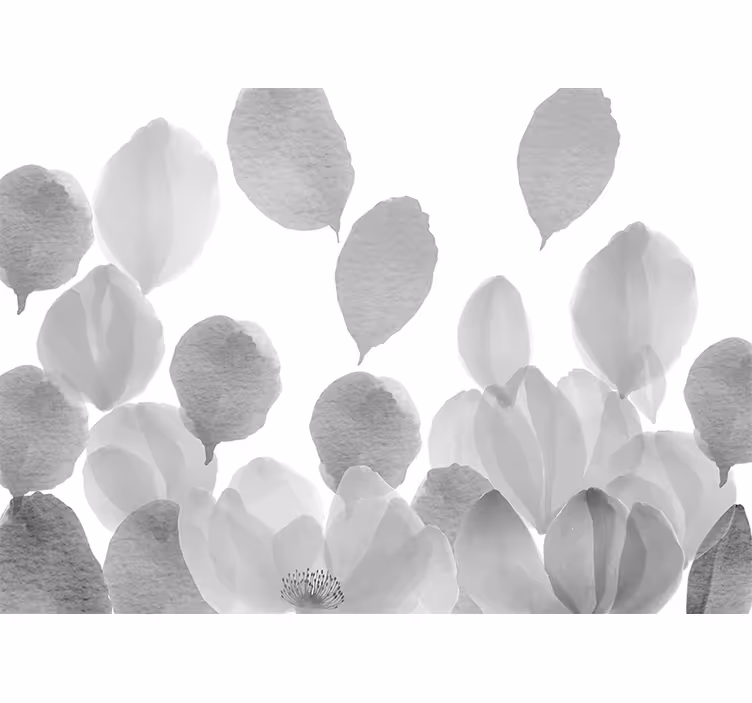 Tapisserie murale coquelicots design élégant de feuilles - TenStickers