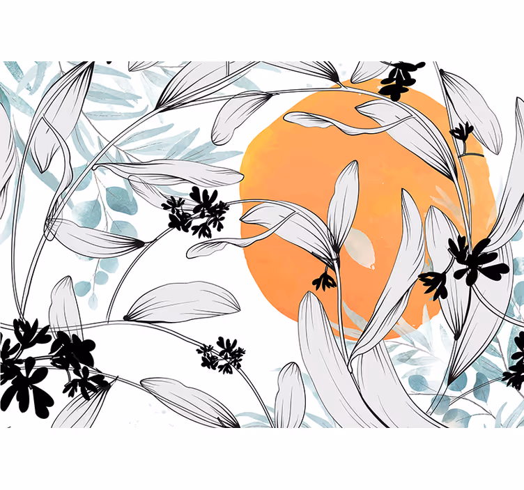 Papier peint design  abstrait floral "style glamour" - TenStickers