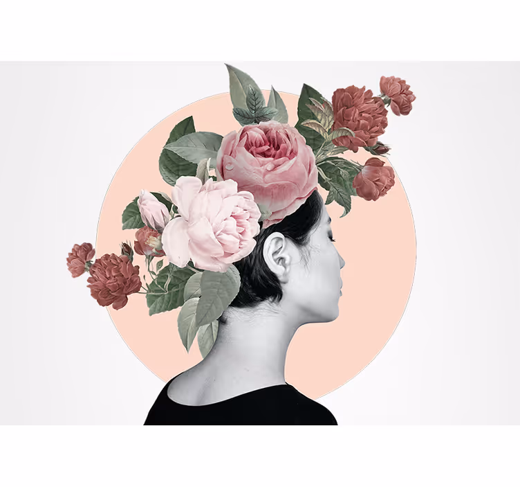 Tapisserie fleur ornement capillaire floral - TenStickers