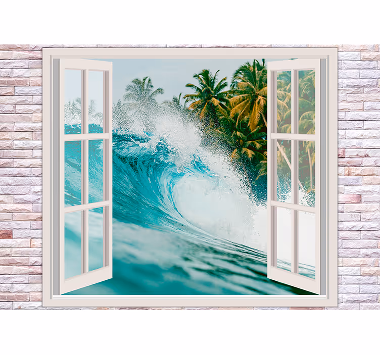 Tapisserie mer vue sur les vagues océaniques - TenStickers