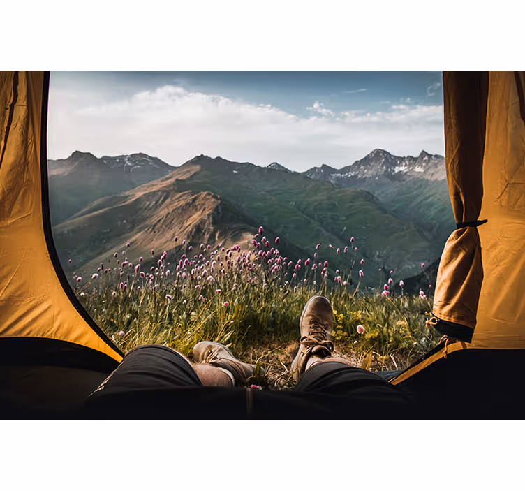 Tapisserie murale paysage tranquillité montagne - TenStickers