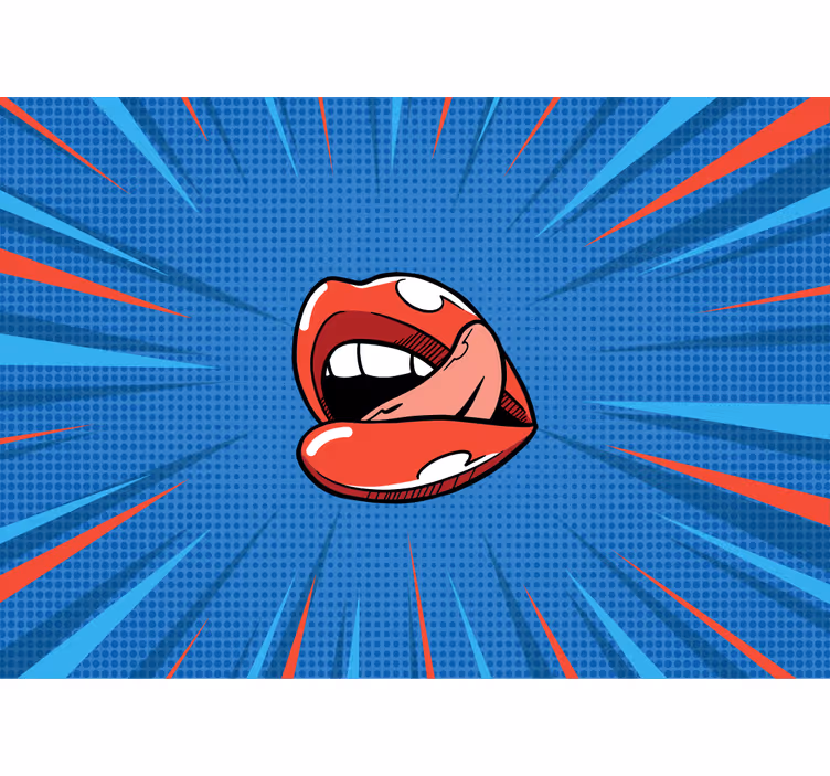 Tapisserie graffiti bouche pop Énergique - TenStickers