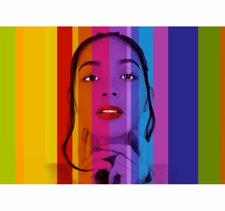 Tapisserie murale art portrait coloré - TenStickers