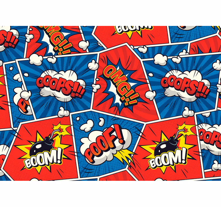 Tapisserie graffiti bulles de dialogue comics - TenStickers