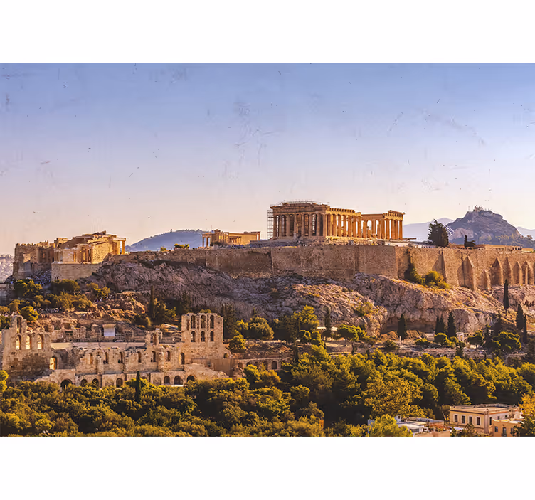 Tapisserie ville acropole d'athènes - TenStickers
