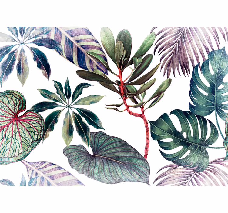Papier peint mural de fleurs Plantes de monstera aquarelles - TenStickers