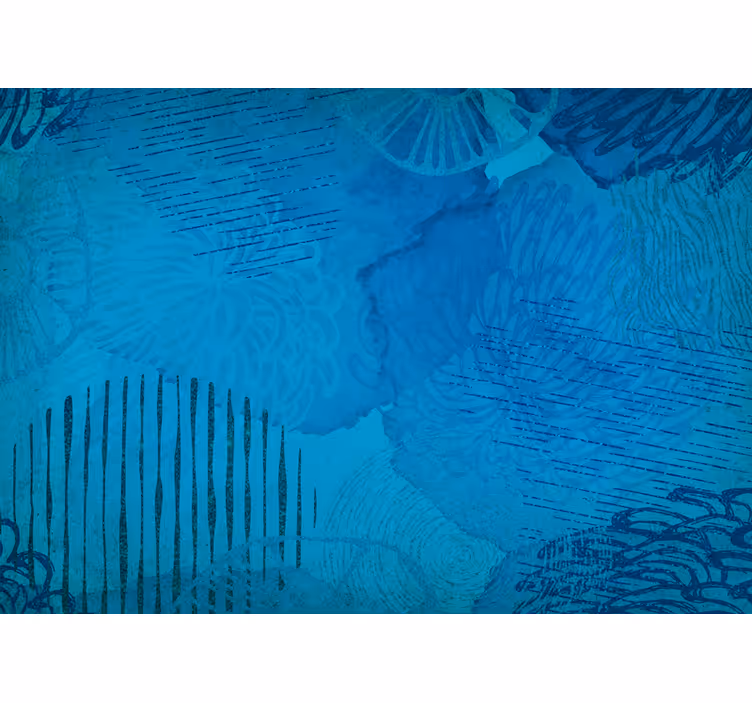 Papier peint mural de fleurs Dessin géométrique bleu clair - TenStickers