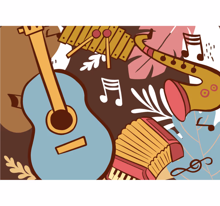 Tapisserie musique arrangement d'instruments - TenStickers