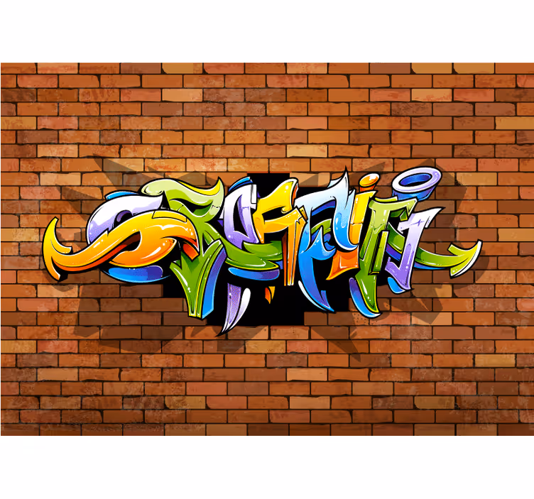 Papier peint de musique Mur de graffitis 3d - TenStickers