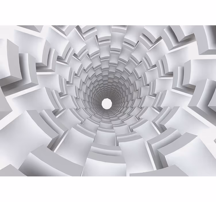 Tapisserie murale abstraite tunnel de perspective - TenStickers
