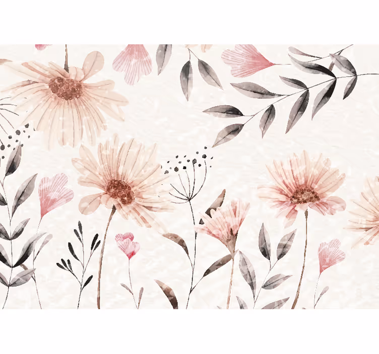 Papier peint salon Fleurs fabuleuses aquarelles - TenStickers