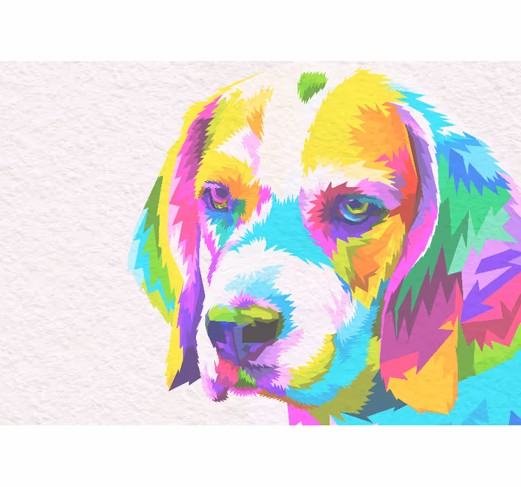 Tapisserie murale animaux portrait de chien coloré - TenStickers