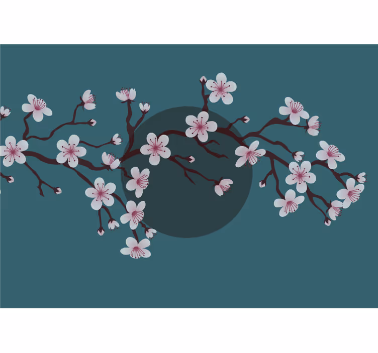 Tapisserie fleur branche de cerisier en fleur - TenStickers