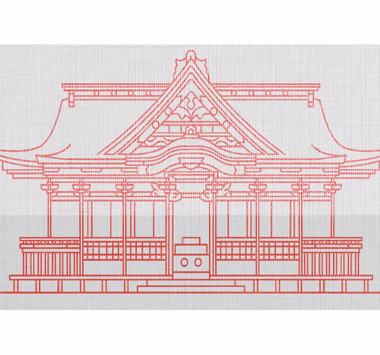 Tapisserie ville architecture japonaise traditionnelle - TenStickers