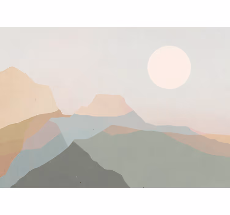 Tapisserie murale paysage vue crépusculaire montagne - TenStickers