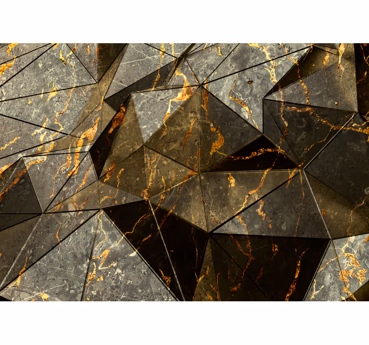 Tapisserie textures et motifs Émblème en pierre géométrique - TenStickers