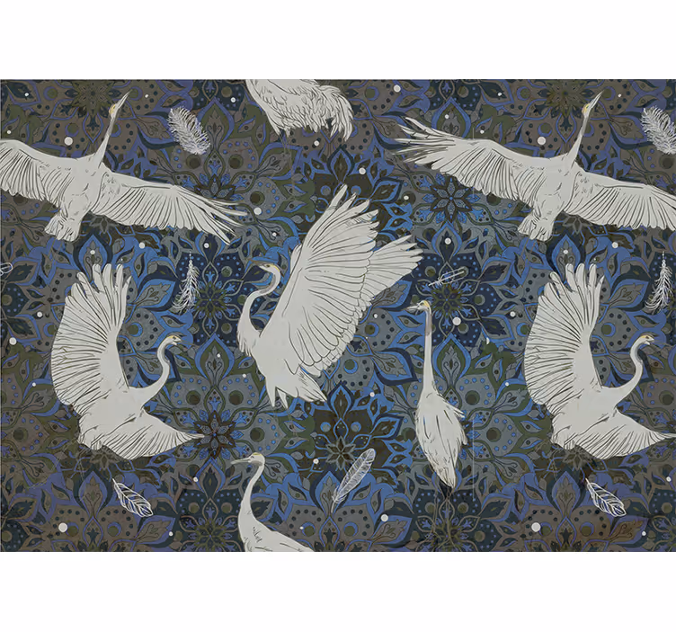 Tapisserie murale animaux motif élégant de grue - TenStickers