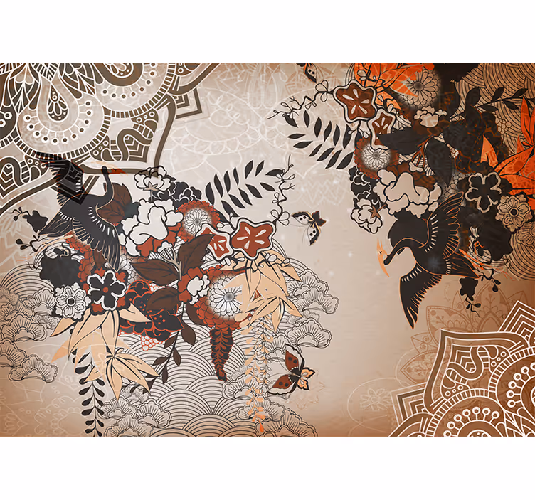 Papier peint design Mélange de motifs de style oriental - TenStickers