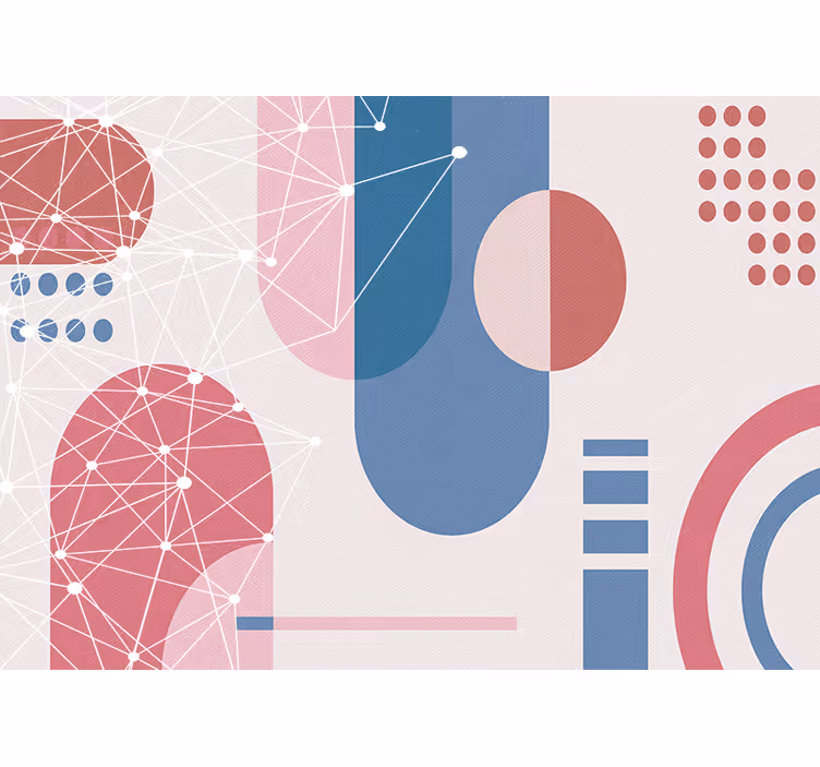 Tapisserie murale abstraite réseau de formes géométriques - TenStickers