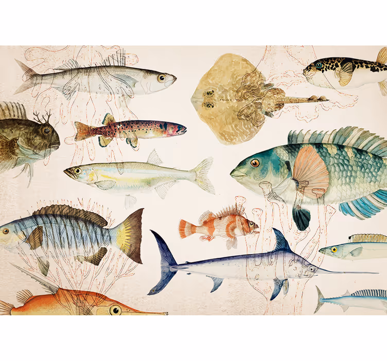 Tapisserie murale animaux collection vie marine - TenStickers