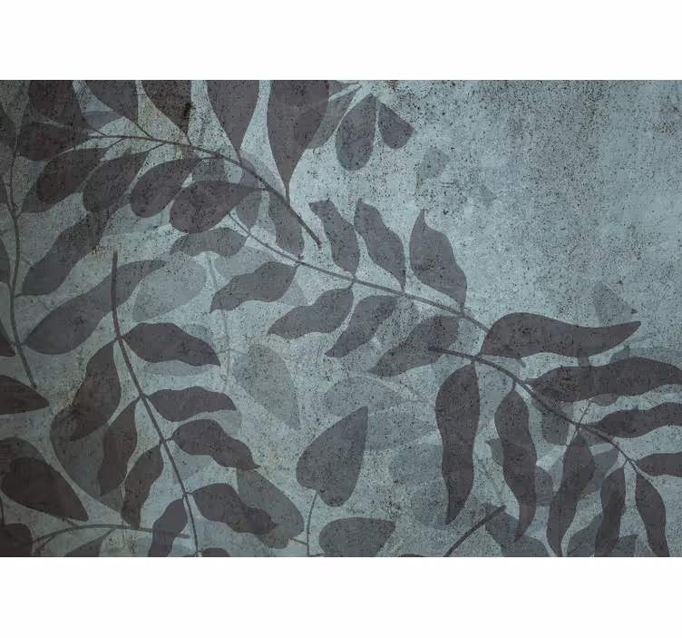 Papier peint vintage Feuilles bleues de style - TenStickers