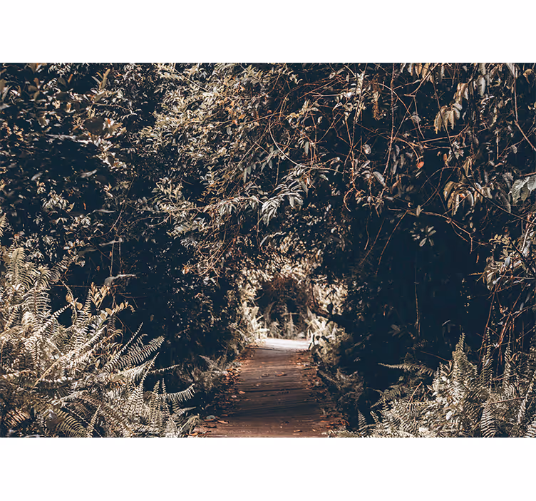 Tapisserie nature chemin forestier - TenStickers
