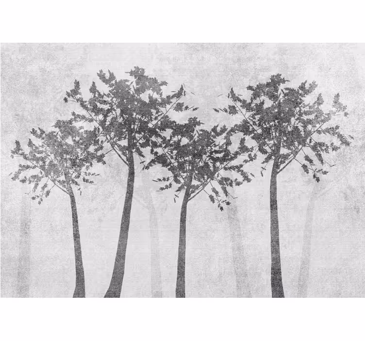 Papier peint mural arbres Nuances d'arbres de style scandinave - TenStickers
