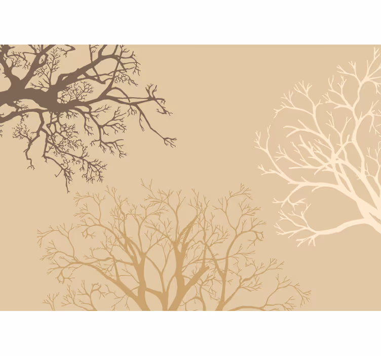 Tapisserie murale arbre silhouettes de branches élégantes - TenStickers