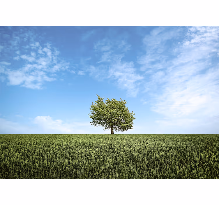 Tapisserie nature arbre solitaire en paysage - TenStickers