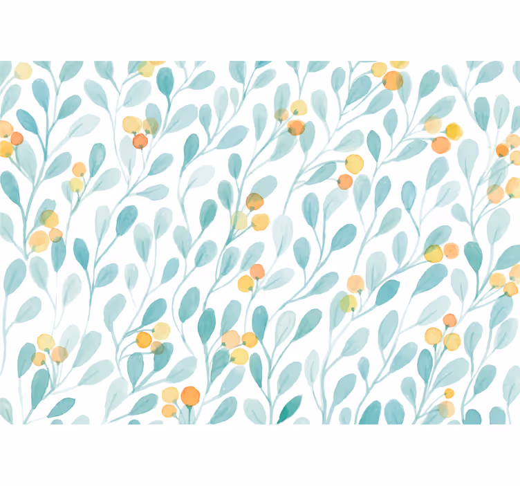 Tapisserie fleur motif feuilles botaniques - TenStickers