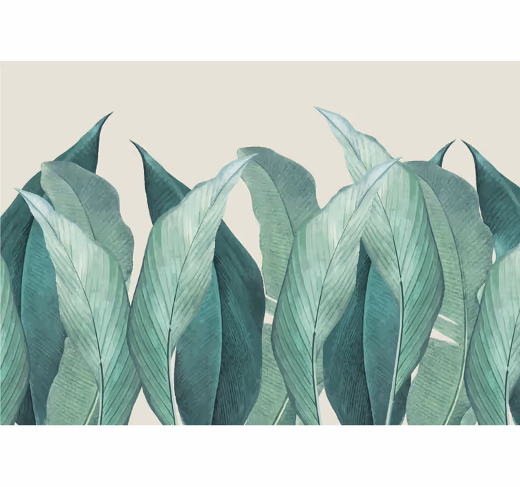 Papier peint salon Feuilles de palmier vert vertical - TenStickers