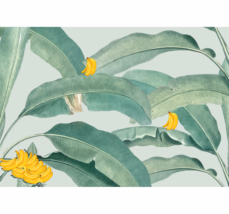 Tapisserie autres fleurs feuillage de bananier tropical - TenStickers