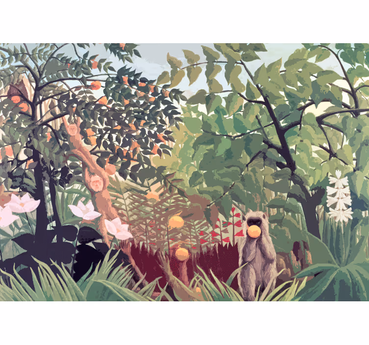 Tapisserie chambre adulte singes tropicaux relaxants - TenStickers